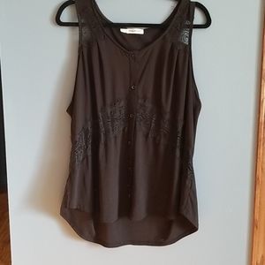 Lace detailed plus size tank top